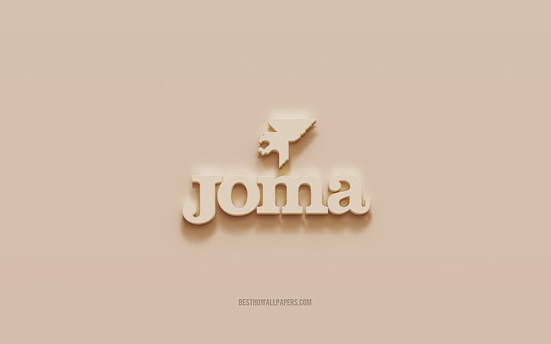 Joma logo, brown plaster background, Joma 3d logo, brands, Joma emblem, 3d art, Joma, HD wallpaper