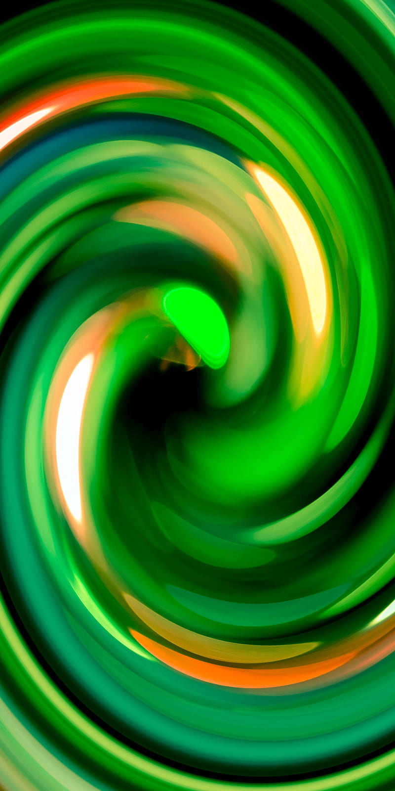 Spiral Green, colorful, circles, swirl, turquoise, black, HD phone wallpaper