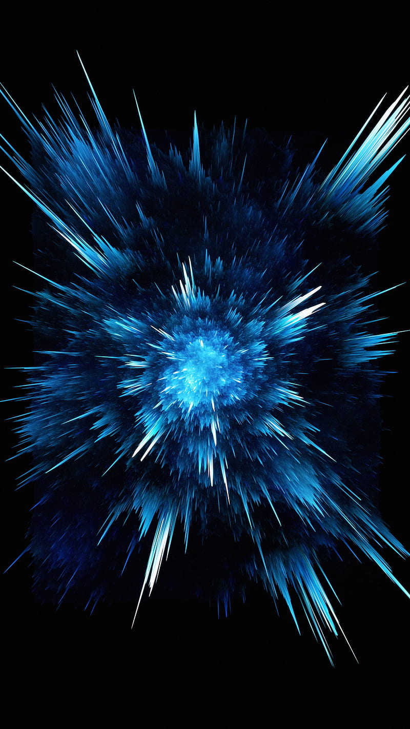 Explosion , blue, art, dark, abstract, HD phone wallpaper
