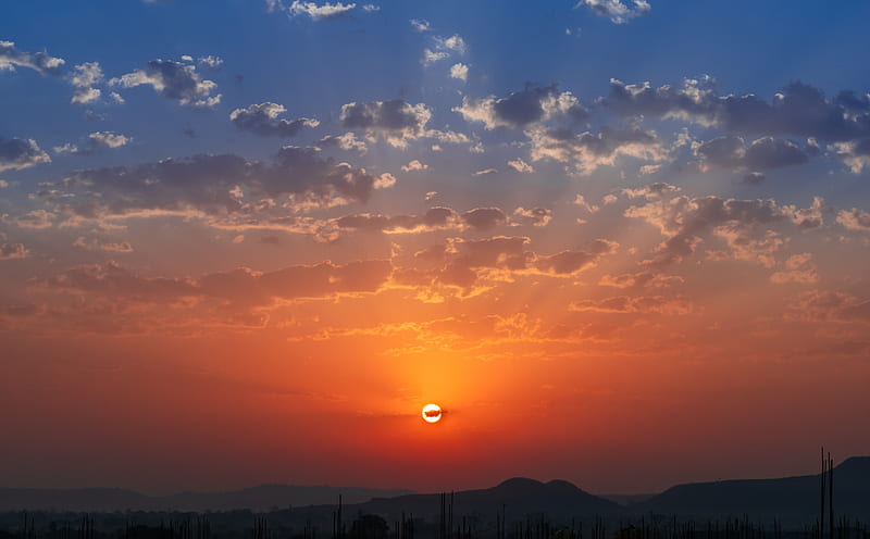 Sunrise Ultra, Nature, Sun & Sky, Sunrise, bonito, Desert, Clouds, sky, Skyline, BeautifulNature, HD wallpaper