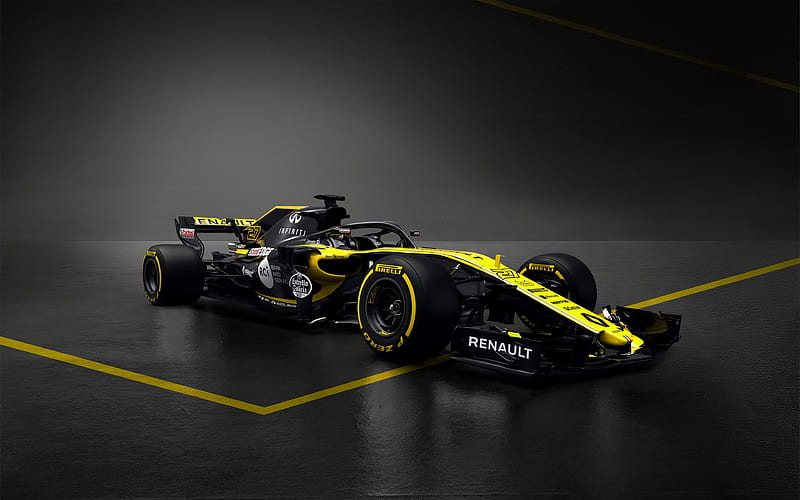 Formula 1, Renault RS 18 Formula One, new Renault F1, 2018 cars, F1, HALO, Renault F1, HD wallpaper