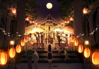 anime summer festival background - Google Search | Cidade de fantasia,  Papel de parede da cidade, City art