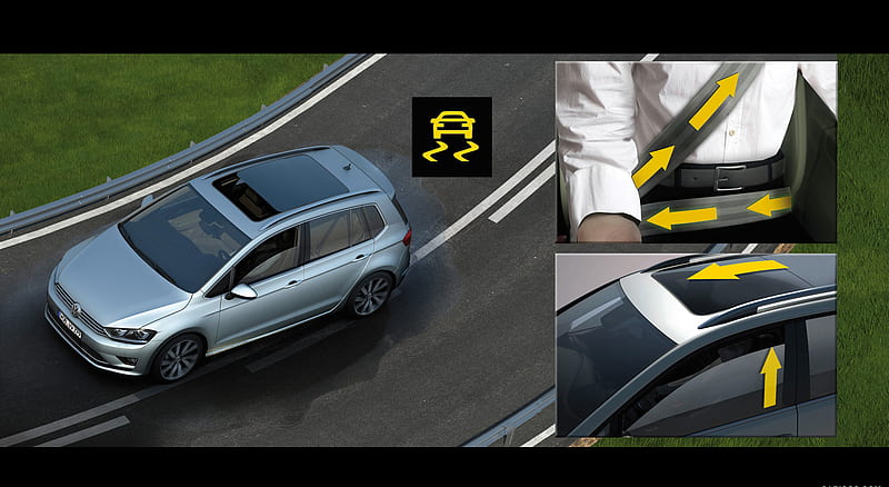 2014 Volkswagen Golf Sportsvan - PreCrash occupant protection system , car, HD wallpaper