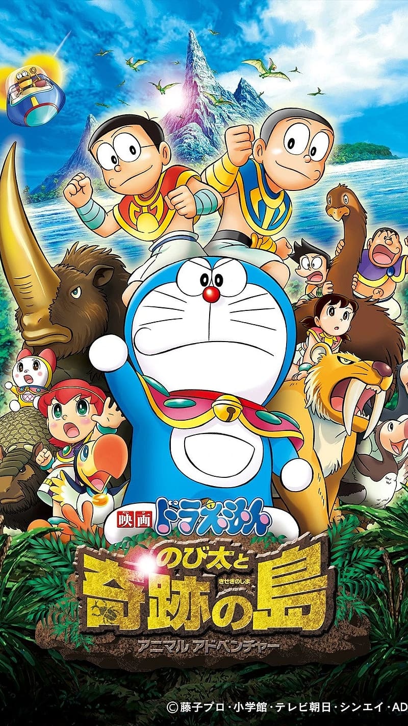 Doraemon Movie, Nobita and the Island of Miracles, anime, HD phone wallpaper