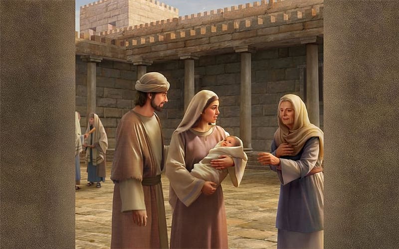 Presentation in the Temple, Joseph, Mary, Jesus, temple, Anna, Baby, HD wallpaper