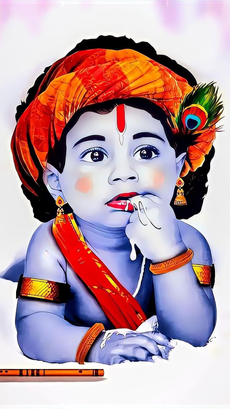 Decor Kafe Bal Krishna 48cmx43cm Wall Stickers | Wall Sticker for Living  Room -Bedroom - Office - Home Hall Decorative Stickers : Amazon.in: Home  Improvement
