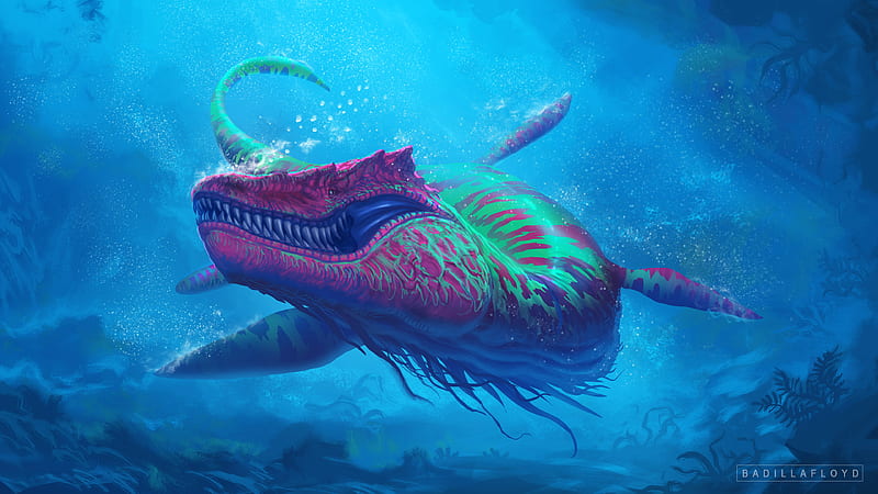 Under Water Creature, artist, artwork, digital-art, HD wallpaper