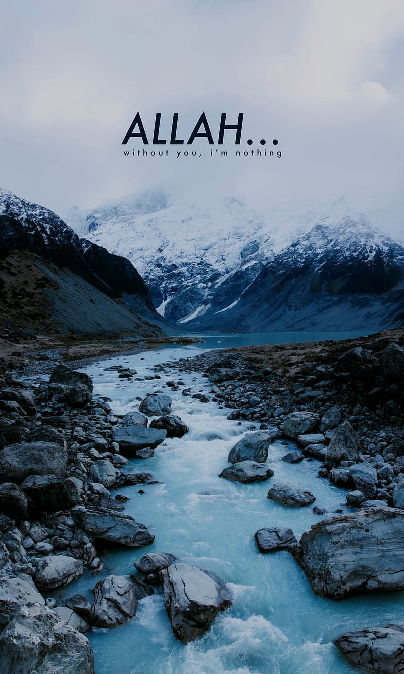Allah, blue, blue ice, god, hamba, hijrah, landscape, love, sunnah, winter, HD phone wallpaper