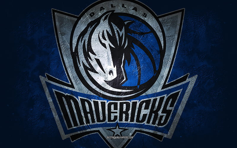 Dallas Mavericks, American basketball team, blue stone background, Dallas Mavericks logo, grunge art, NBA, basketball, USA, Dallas Mavericks emblem, HD wallpaper