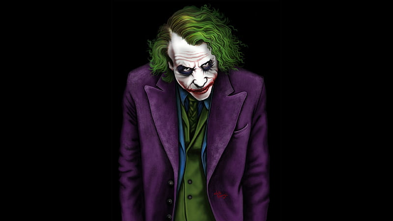 Joker Heath Ledger Art, joker, supervillain, artwork, artist, digital-art, superheroes, HD wallpaper