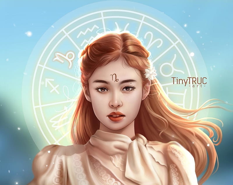 Zodiac ~ Capricorn, zodiac, tinytruc, girl, capricorn, fantasy, HD wallpaper
