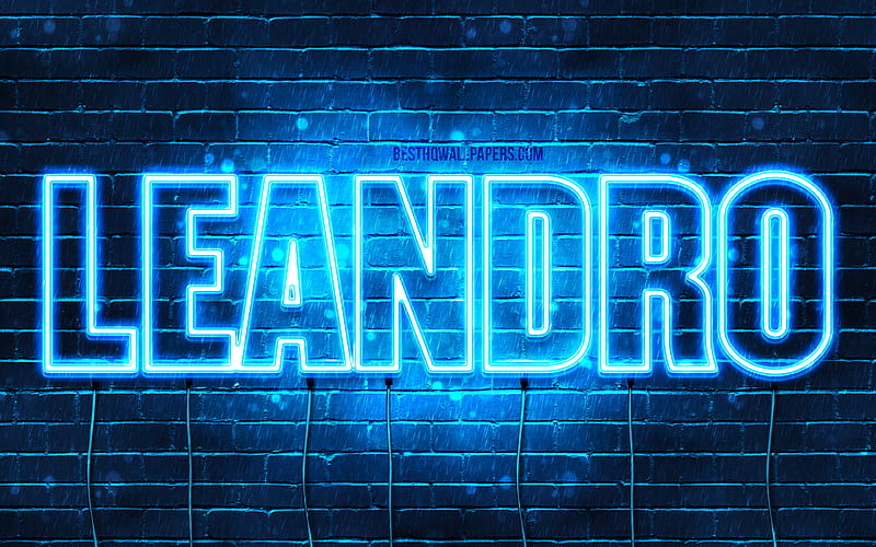 Leandro con nombres, texto horizontal, nombre de leandro, luces de neón  azules, Fondo de pantalla HD | Peakpx