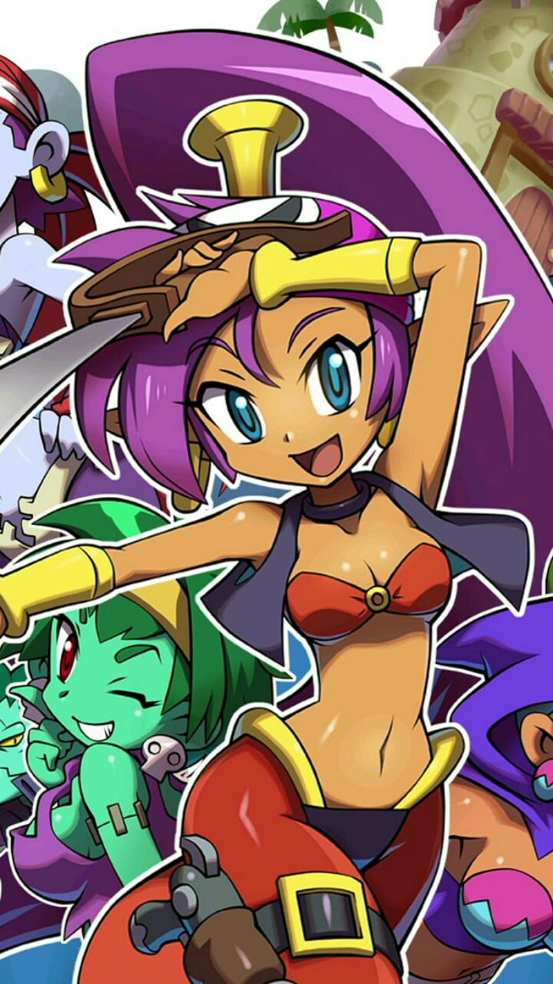Shantae and Rotty, game, genie, pirate, rottytops, zombie, HD phone wallpaper