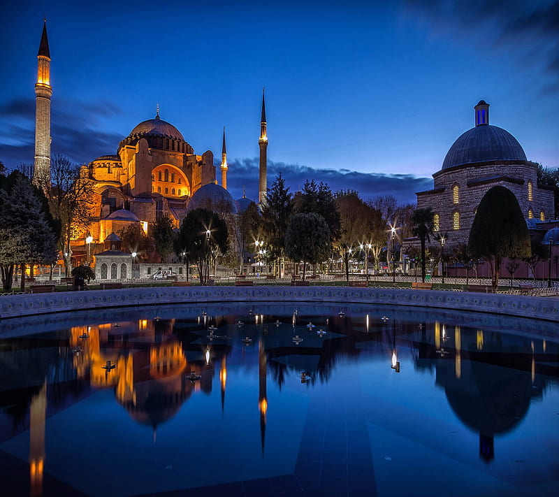 Blue Mosque, istanbul gece, istanbul night, sultanahmet, HD wallpaper