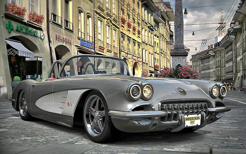 1958 Corvette, carros, 1958, classic, corvette, HD wallpaper