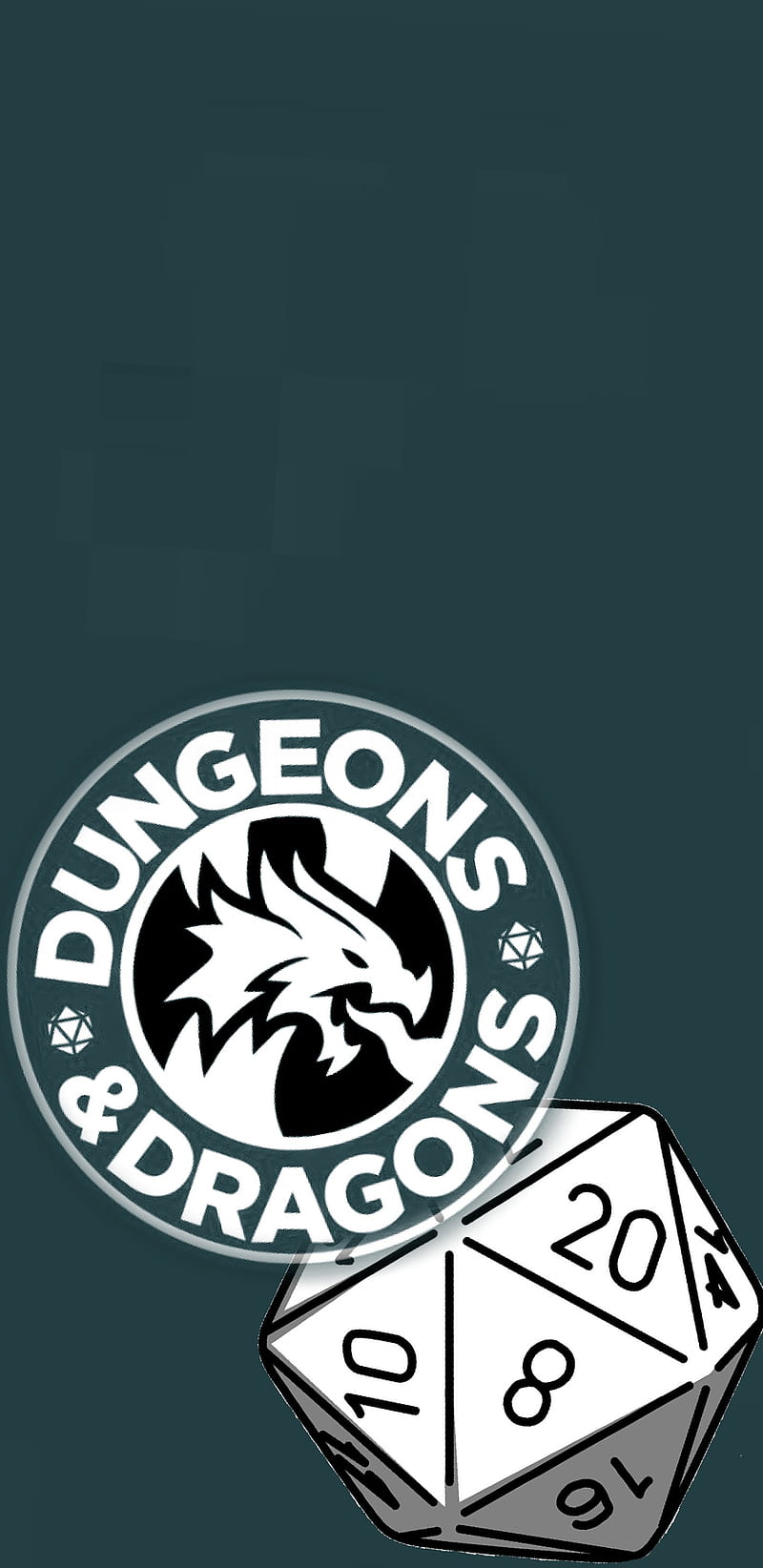 DungeonsDragonsTeal, d20, dice, dragons, dungeons, rpg, simple, teal,  victory, HD phone wallpaper | Peakpx