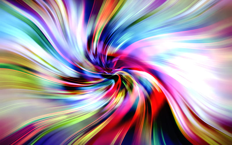 Colorful Vanishing Point, colors in motion, colorful, vanishing point, swirl of colors, abstract, HD wallpaper