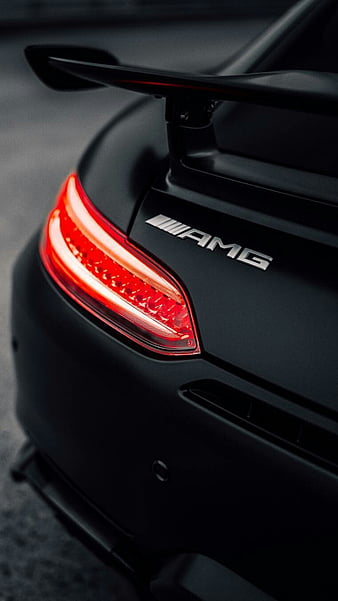 Mercedes-AMG, amg, black, car, gt, luxury, mercedes-benz, rear view, supercar, vehicle, HD phone wallpaper