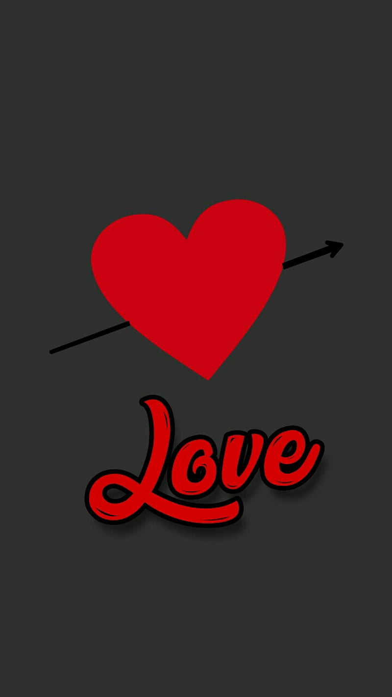 LOVE, black heart, logo, peace, red, rolling, stones, HD phone wallpaper