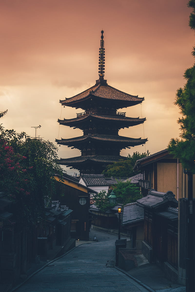 pagoda, temple, buildings, china, street, HD phone wallpaper