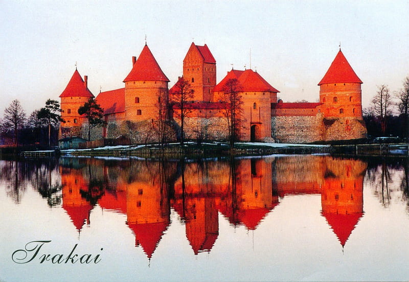 Trakai castle, trakai castlle, lietuva, travel, trakai, Lithuania, castle, old, HD wallpaper