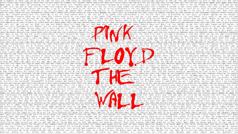 Pink Floyd The Wall Typography , typography, music, HD wallpaper
