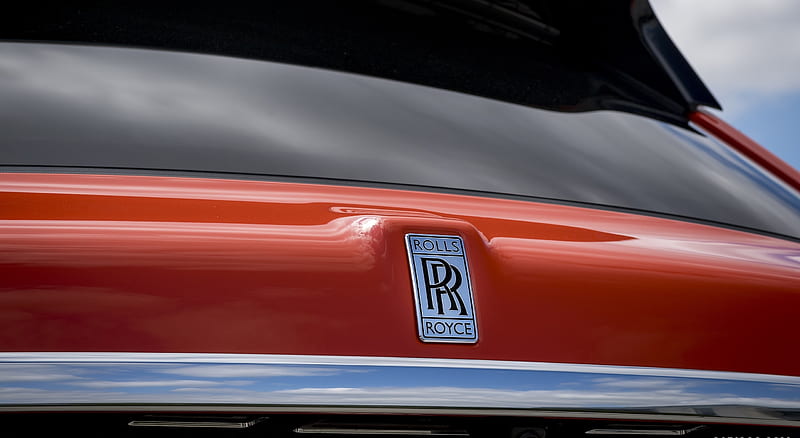 2019 Rolls-Royce Cullinan (Color: Fux Orange) - Badge , car, HD wallpaper