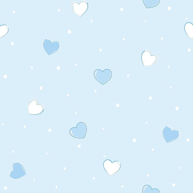 Vector - Abstract seamless pattern of many hearts on blue ...