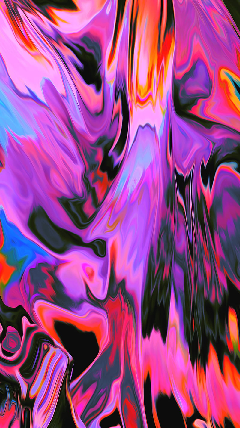 Fluid 12, Dorian, abstract, abstraction, aesthetic, black, colorful, digital, graphic, painting, pink, psicodelia, purple, trippy, vaporwave, HD phone wallpaper