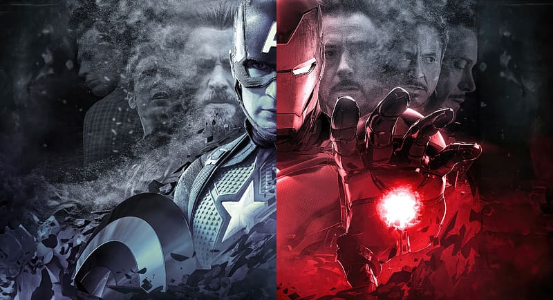 Iron Man X Captian America, iron-man, captain-america, superheroes, artist, artwork, digital-art, HD wallpaper