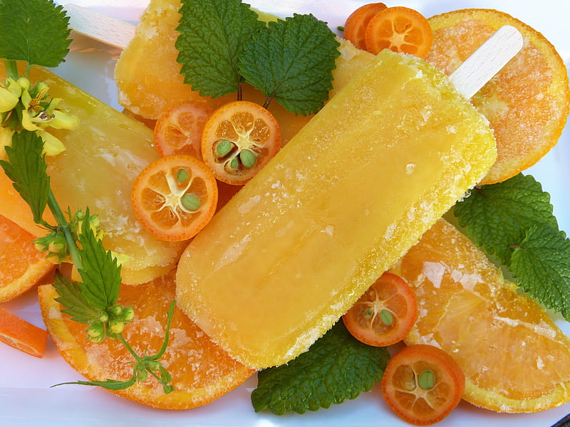 Citrus Lolly, Yellow, Citrus Fruit, Ice Lolly, Ice Pop, HD wallpaper