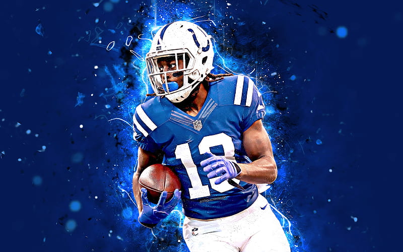 TY Hilton abstract art, wide receiver, american football, NFL, Indianapolis Colts, Hilton, National Football League, neon lights, creative, HD wallpaper