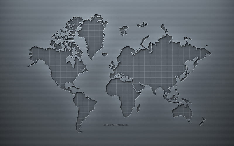 World Map, gray creative background, World Map concepts, gray paper  texture, HD wallpaper | Peakpx