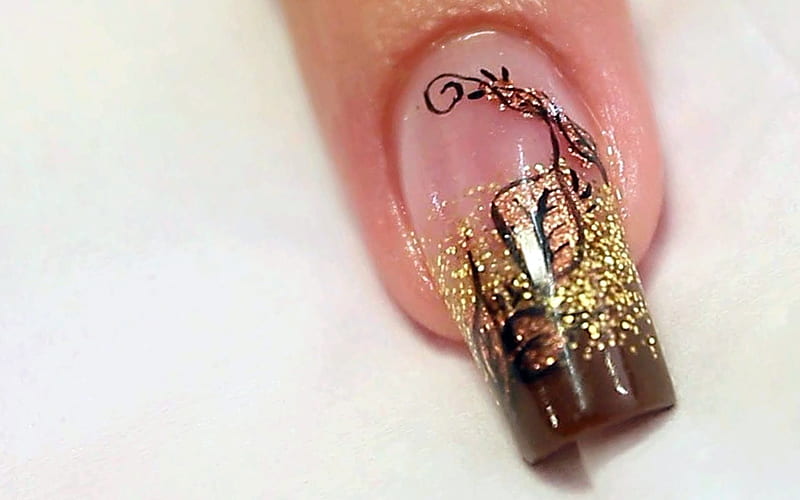 1080P free download | Brown and Gold Nail Art, Art, Brown, Nail, Gold