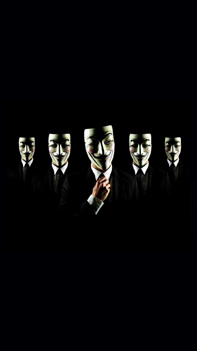 Anonymous Group Hack, black, dark, masks, minimal, technology, unknown, HD phone wallpaper