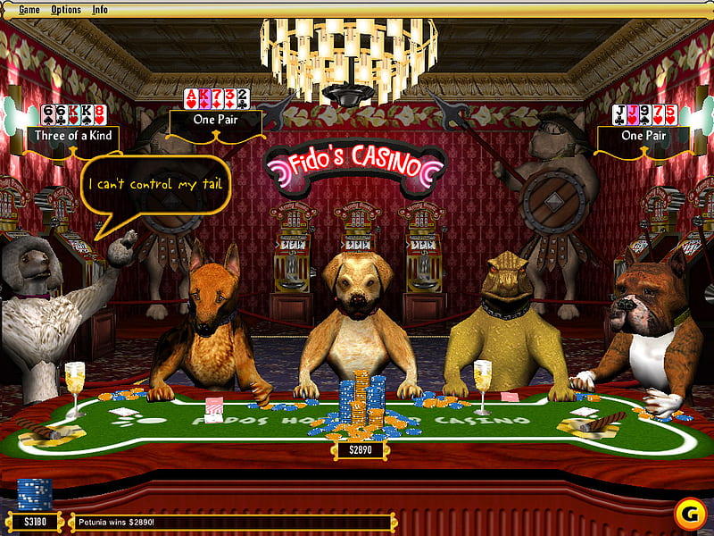 poker dogs playing at the casino , playing, art, fun, casino, abstract, cartoon, fantasy, cards, dogs, HD wallpaper