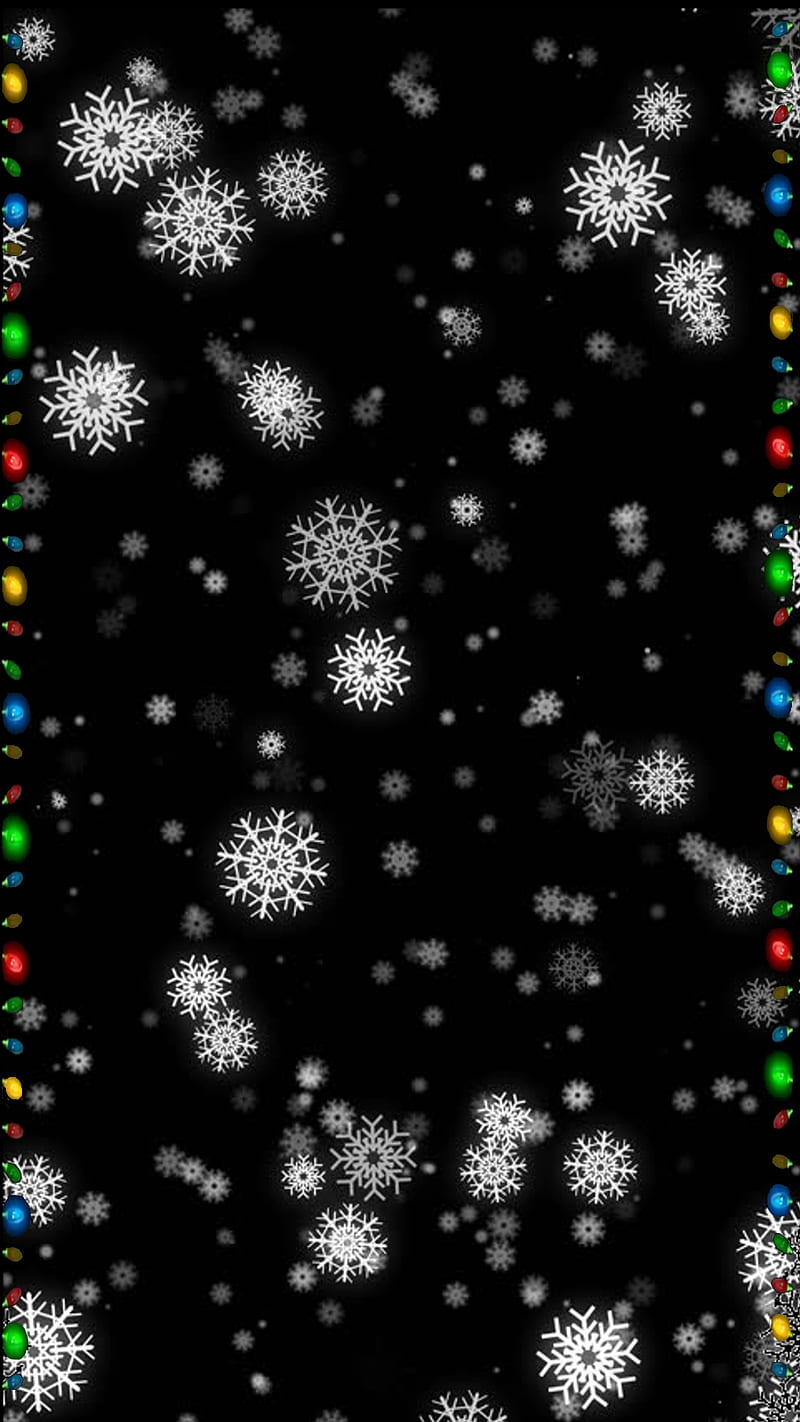 Christmas Snow Edge, lights, winter, HD phone wallpaper
