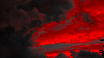 Red Black Dark Clouds Sky Aesthetic Red And Black Aesthetic, HD wallpaper