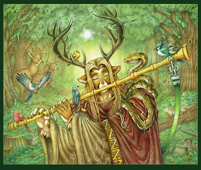 Cernunnos, gallic, elves, celtic cross, nordic, wild, pagan, celtic, wood, north, forest, celts, barbarian, myth, paganism, nature, cross, viking, HD wallpaper
