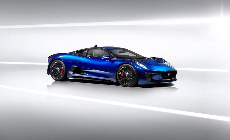 Jaguar-C-x75-Concept, Black Wheels, Blue, Jag, Concept, HD wallpaper