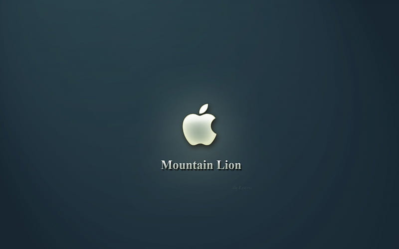 Montain Lion (Apple Logo), dalearsi, Montain Lion, System, Apple, Mac OS X, dark, da Learsi, Blue, Mac, HD wallpaper