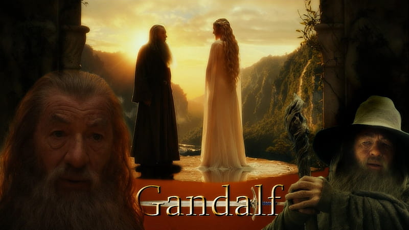 Gandalf, Tolkien, The Hobbit, Galadriel, Ian McKellen, Lord of the rings, Fantasy, HD wallpaper