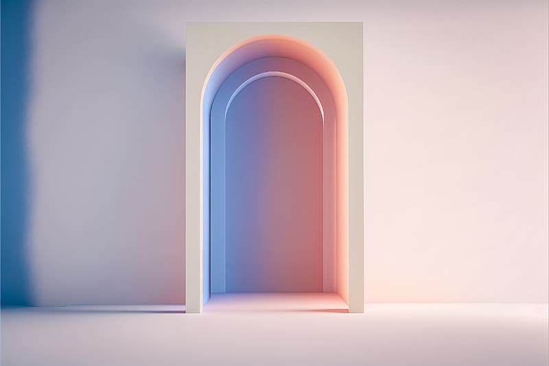 Arch, door, gradient, light, HD wallpaper | Peakpx