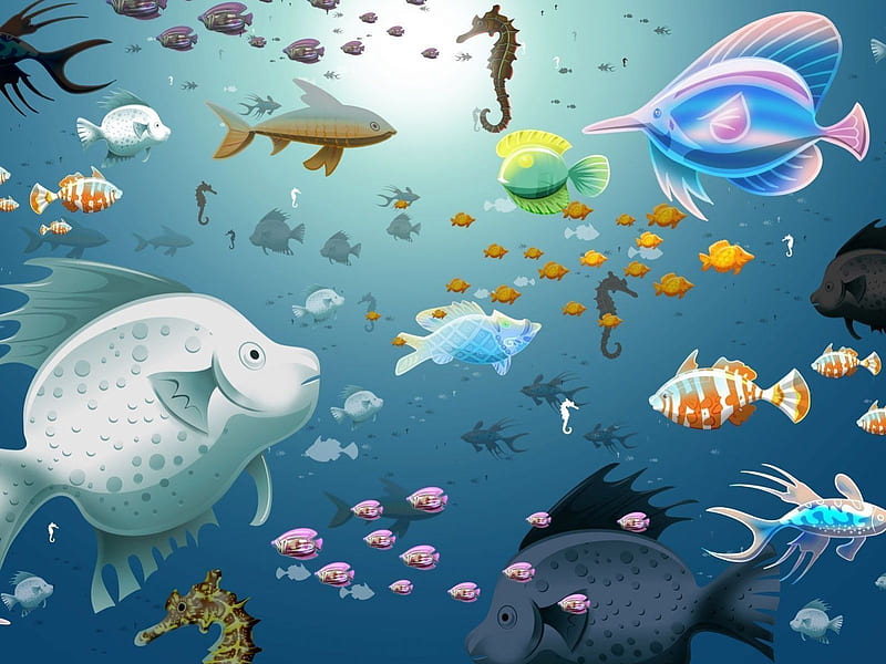 Virtual_Fish_Tank_Aquarium, 3d, fish, aquarium, virtual, abstract, blue, HD  wallpaper | Peakpx
