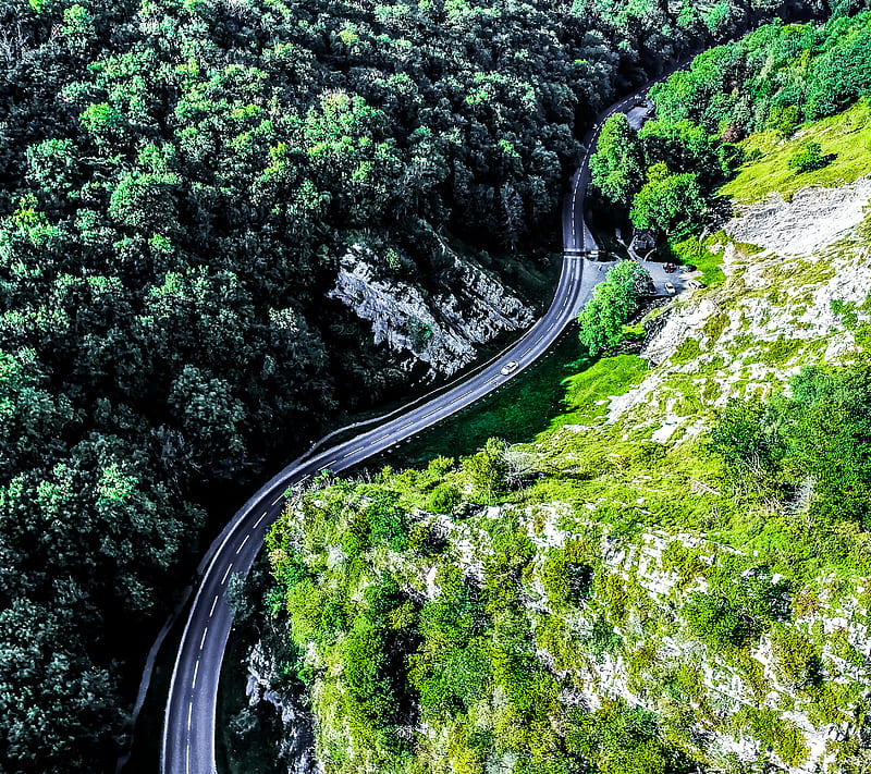 Holiday travelers, alone, breath, car, cheddar gorge, cliff, climbing, drive, drone, flora, fresh air, from air, hiking, holiday, landscape, nature, on way, oxygen, graphy, road, rock, somerset, travelers, trees, uk, way, HD wallpaper
