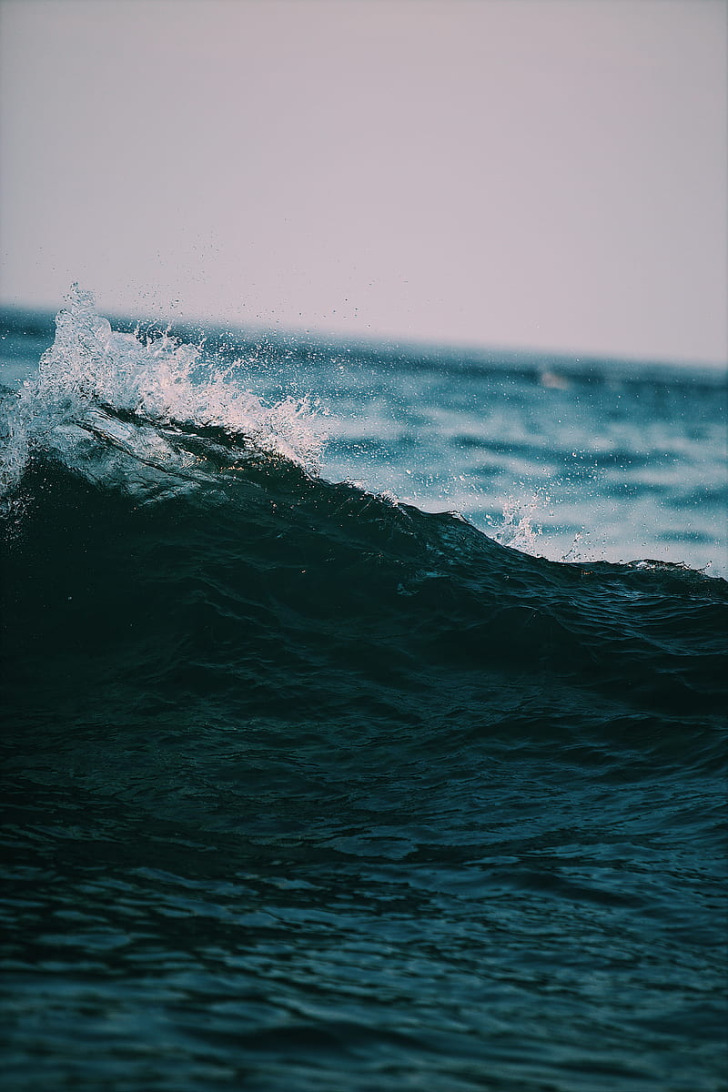 sea, wave, spray, splash, water, HD phone wallpaper