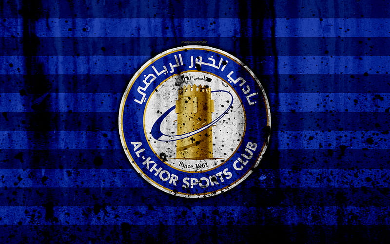 FC Al Khor, grunge, Qatar Stars League, soccer, art, football club, Qatar, Al Khor, Doha, logo, stone texture, Al Khor FC, HD wallpaper