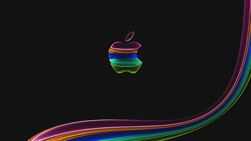 Apple Glass Logo Dark , apple, computer, logo, artist, artwork, digital-art, HD wallpaper