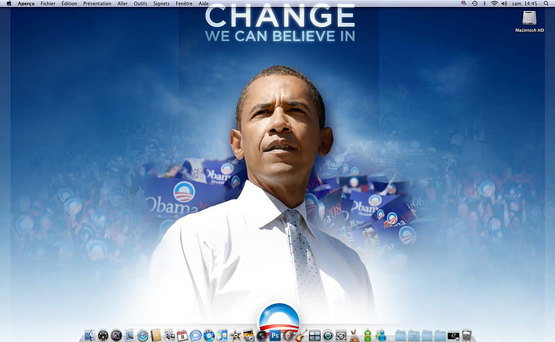 Change your with Macintosh Obama, apple, usa, president obama, barack obama, president, obama, politique skz, HD wallpaper