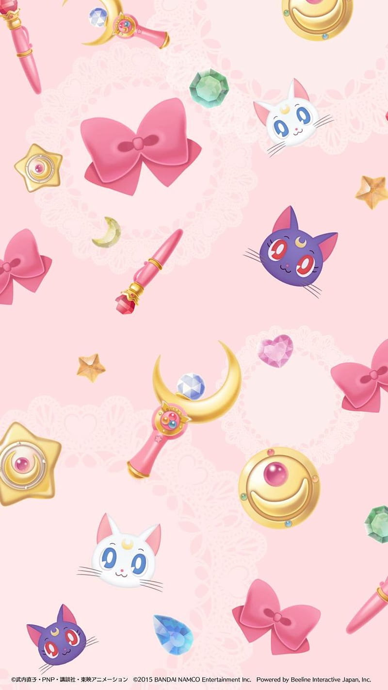 Sailor moon luna, cute, pink, sweet, HD phone wallpaper